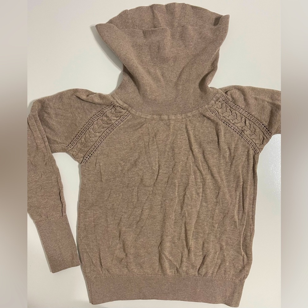 Women’s Banana Republic Cowl Neck Heather Taupe Sweater, Sz XS